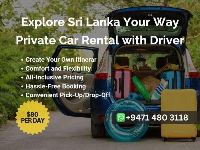 Sri Lanka Car Rental with Driver - 3 Days Minimum, 180km/Day - Pickup at the airport and hotel: the details that prevent headaches
